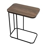 PAZANO Premium Metal Side Table with Wooden Top