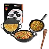 Human Hydro Cast Iron Cookware Set with Free Wooden Spatula