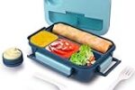 ATTRO Plastic Proton 4 Compartment Lunch Box with Small Container-1550ml