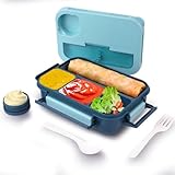 ATTRO Plastic Proton 4 Compartment Lunch Box with Small Container-1550ml