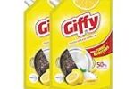 Giffy Liquid Dishwash Gel 900ml (Pack of 2) Lemon and Active Salt