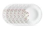 Larah by BOROSIL Red Bud 6 Pcs Opalware Plate Set