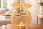 MARKET 99 Metal Apple T-Light Holder Golden