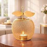 MARKET 99 Metal Apple T-Light Holder Golden