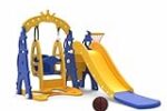 Solimo 3-in-1 Garden Castle Slide & Swing for Kids 2-8 Years