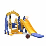 Solimo 3-in-1 Garden Castle Slide & Swing for Kids 2-8 Years