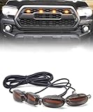 FABTEC Universal 4 X 4 Daytime Running Light Led Car Grill Raptor Style (Set of 4 Pcs)