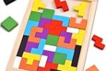 SHINETOY Wooden Tangram Puzzle for Kids 40 Pieces