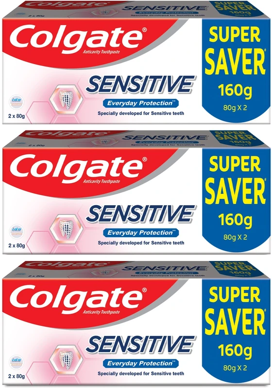 Colgate Sensitive Everyday Protection Toothpaste Combo Pack 480g pack of 3