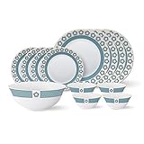 Larah by Borosil – Tiara Series, Crystal, 13 Pcs, Opalware Dinner Set