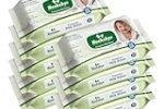 Hushabye Premium Milk Baby Wipes with lid 648pcs, Pack of 9