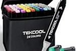 TEKCOOL Dual Tip Colorful Art Markers Sketch Pens 24 Colors With Carrying Case