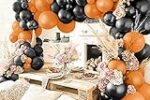 ITAF Orange & Black Metallic Finish Shiny Balloons Pack of 50