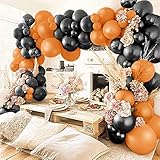 ITAF Orange & Black Metallic Finish Shiny Balloons Pack of 50