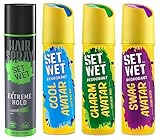 Set Wet Deodorant Spray Perfume for Men, (150ml Pack of 3) & Set Wet Hair Spray 200ml
