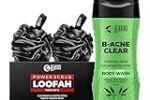 Beardo B-acne Clear Body Wash 200ml & Loofah Pack of 2