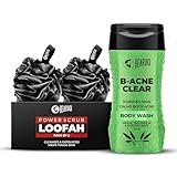 Beardo B-acne Clear Body Wash 200ml & Loofah Pack of 2