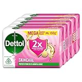 Dettol Skincare Moisturizing Beauty Bathing Soap Bar with Argan Oil 150gm, Pack of 5