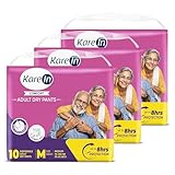KareIn Comfort Adult Diaper Pants, Medium (30″- 40″), Unisex, Pack of 3, 30 Count