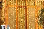 Litehom 300 LED Fairy Curtain Lights with Remote Control (Warm-White-300)