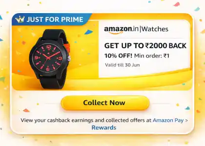 Amazon Watches Offer: 10% Cashback Up to ₹2000 (Min. Buy ₹1)