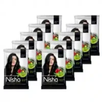 Nisha Pack of 10 Henna Based Hair Colour 250gm – Natural Black