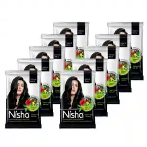 Nisha Pack of 10 Henna Based Hair Colour 250gm – Natural Black