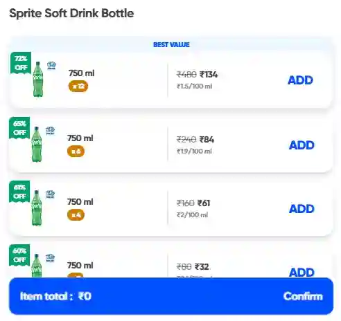 Sprite Soft Drink Bottle 750 ml up to 73% off available swiggy instamart