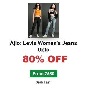 Ajio: Levis Women’s Jeans Upto 80% off From ₹580