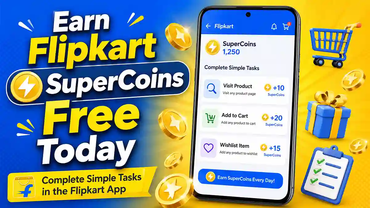Earn Flipkart SuperCoins free today by completing simple tasks in the Flipkart app