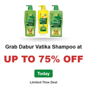 Grab Dabur Vatika Shampoo at Up to 75% OFF Today