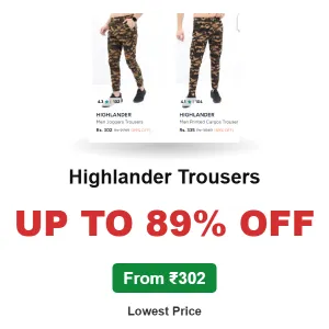 Highlander Trousers UP to 89% off From ₹302