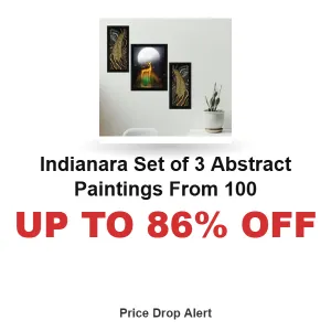 Indianara Set of 3 Abstract Paintings From 100