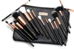 MINARA Makeup Brush Applicator Set of 15 with Premium Leather Pouch