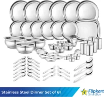 Flipkart SmartBuy Pack of 61 Stainless Steel Dinner Set |