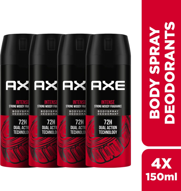 AXE intense Body Spray – For Men (150 ml, Pack of 4)