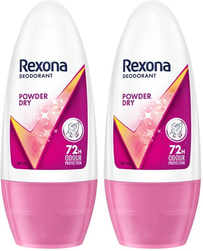 Rexona Powder Dry Underarm Roll On Deodorant (100 ml, Pack of 2)
