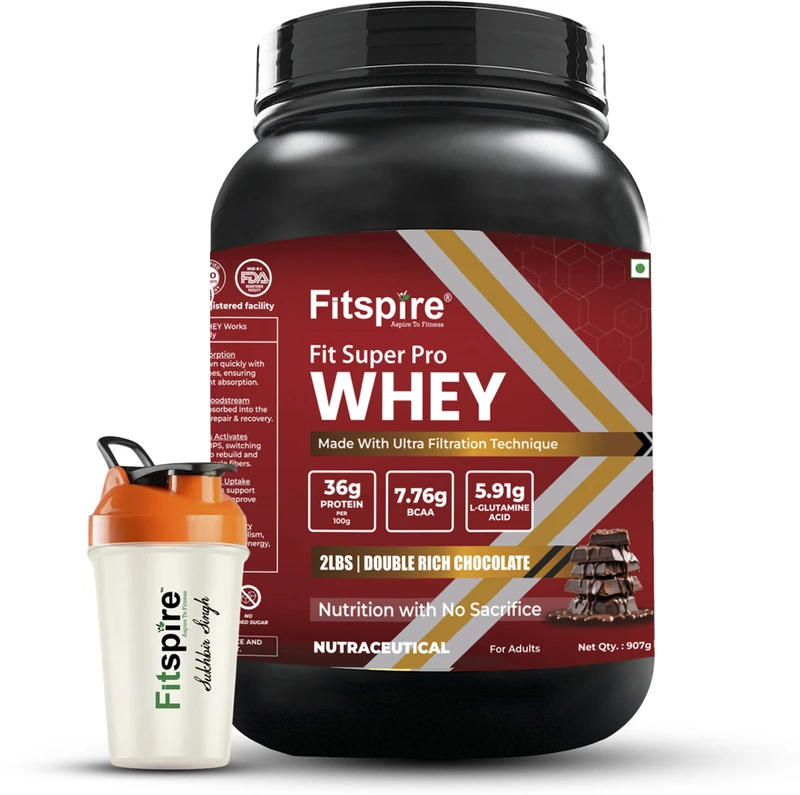 Fitspire Fit Super Pro Whey Protein with Shaker(907 g, Chocolate)