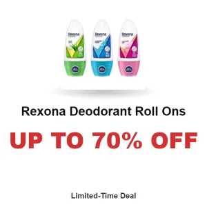Rexona Deodorant Roll Ons UP TO 70% OFF