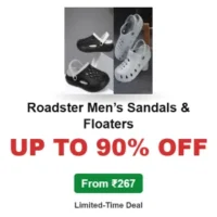 Roadster Men’s Sandals & Floaters Up to 90% OFF From ₹267