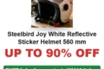 Steelbird Joy White Reflective Sticker Helmet 560 mm