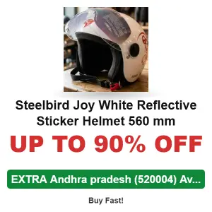 Steelbird Joy White Reflective Sticker Helmet 560 mm