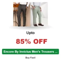 Upto 85% Off Encore By Invictus Men’s Trousers From ₹350