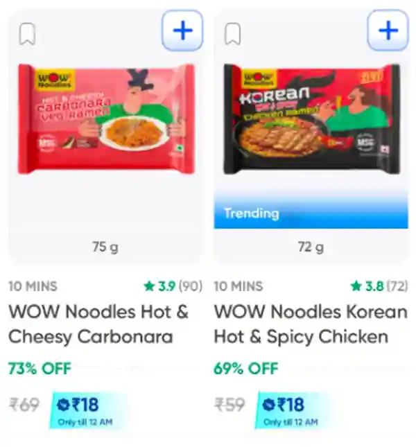 Swiggy Instamart : WOW Noodles Up to 73% OFF