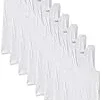 Rupa Jon Men Cotton Regular Fit Sleeveless Vest, Pack of 9 White, Large