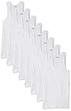 Rupa Jon Men Cotton Regular Fit Sleeveless Vest, Pack of 9 White, Large