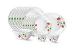 Larah by Borosil Hazel Fluted Series Opalware Dinner Set | 21 Pieces