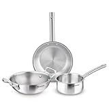 Bergner TriPro 3 Pcs Tri-Ply Stainless Steel Cookware Set