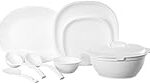 Signoraware Plastic Square Dinner Set, White, 31-Pieces