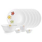Cello Opalware Dazzle Margarita Dinner Set, 19pcs, White